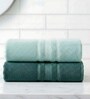 Water Green & Dark Green Soft Cotton 500 GSM Solid Bath Towel Pack Of 2