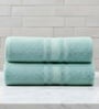 Water Green Soft Cotton 500 GSM Solid Bath Towel Pack Of 2