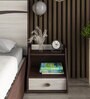 Wave Bedside Table In Light Oak & Choco Walnut Finish With Drawer