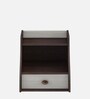 Wave Bedside Table In Light Oak & Choco Walnut Finish With Drawer