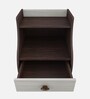 Wave Bedside Table In Light Oak & Choco Walnut Finish With Drawer