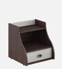 Wave Bedside Table In Light Oak & Choco Walnut Finish With Drawer