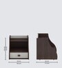 Wave Bedside Table In Light Oak & Choco Walnut Finish With Drawer