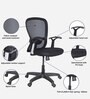 Wave Breathable Mesh Ergonomic Chair in Black Colour