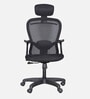 Wave Breathable Mesh Ergonomic Chair in Black Colour with Headrest