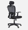 Wave Breathable Mesh Ergonomic Chair in Black Colour with Headrest