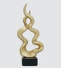 Wave Crest Abstract Golden Finish Resin Material Table d cor