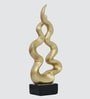 Wave Crest Abstract Golden Finish Resin Material Table d cor