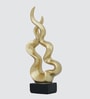 Wave Crest Abstract Golden Finish Resin Material Table d cor