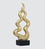 Wave Crest Abstract Golden Finish Resin Material Table d cor
