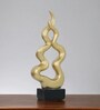Wave Crest Abstract Golden Finish Resin Material Table d cor