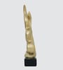 Wave Crest Abstract Golden Finish Resin Material Table d cor