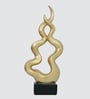 Wave Crest Abstract Golden Finish Resin Material Table d cor
