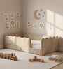 Wave Design Kids Twin Bed in Ivory Colour