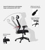 Wave Ergonomic Office Chair with Adjustable Lumbar Support and Headrest in Black Colour