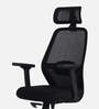 Wave Ergonomic Office Chair with Adjustable Lumbar Support and Headrest in Black Colour