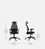 Wave Ergonomic Office Chair with Adjustable Lumbar Support and Headrest in Black Colour