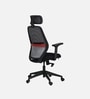 Wave Ergonomic Office Chair with Adjustable Lumbar Support and Headrest in Black Colour