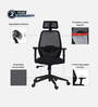 Wave Ergonomic Office Chair with Adjustable Lumbar Support and Headrest in Black Colour