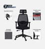 Wave Ergonomic Office Chair with Adjustable Lumbar Support and Headrest in Black Colour