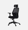 Wave Ergonomic Office Chair with Adjustable Lumbar Support and Headrest in Black Colour