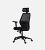 Wave Ergonomic Office Chair with Adjustable Lumbar Support and Headrest in Black Colour