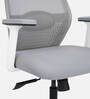 Wave Ergonomic Office Chair with Adjustable Lumbar Support and Headrest in White Colour