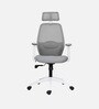 Wave Ergonomic Office Chair with Adjustable Lumbar Support and Headrest in White Colour