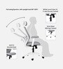Wave Ergonomic Office Chair with Adjustable Lumbar Support and Headrest in White Colour