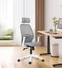 Wave Ergonomic Office Chair with Adjustable Lumbar Support and Headrest in White Colour