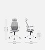 Wave Ergonomic Office Chair with Adjustable Lumbar Support and Headrest in White Colour