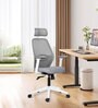 Wave Ergonomic Office Chair with Adjustable Lumbar Support and Headrest in White Colour