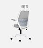 Wave Ergonomic Office Chair with Adjustable Lumbar Support and Headrest in White Colour