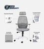 Wave Ergonomic Office Chair with Adjustable Lumbar Support and Headrest in White Colour