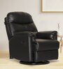 Wave Leatherette 1 Seater Manual Recliner In Black Colour