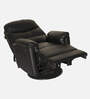 Wave Leatherette 1 Seater Manual Recliner In Black Colour