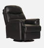 Wave Leatherette 1 Seater Manual Recliner In Black Colour