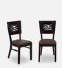 Waves Solid Wood Dining Chair In ErBrown Colour (Set Of 2)