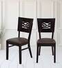 Waves Solid Wood Dining Chair In ErBrown Colour (Set Of 2)
