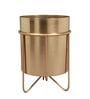 Waves Gold Iron Desk Pot with Stand