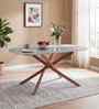 Wavynox 6 Seater Dining Set With Sintered Stone Rose Gold Natural Marble Finish