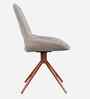 Wavynox Modern Dining Chairs In Beige Fabric With Rosegold Finish (Set Of 2)