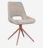 Wavynox Modern Dining Chairs In Beige Fabric With Rosegold Finish (Set Of 2)