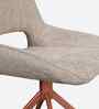 Wavynox Modern Dining Chairs In Beige Fabric With Rosegold Finish (Set Of 2)