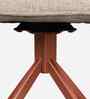 Wavynox Modern Dining Chairs In Beige Fabric With Rosegold Finish (Set Of 2)