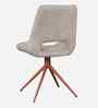 Wavynox Modern Dining Chairs In Beige Fabric With Rosegold Finish (Set Of 2)