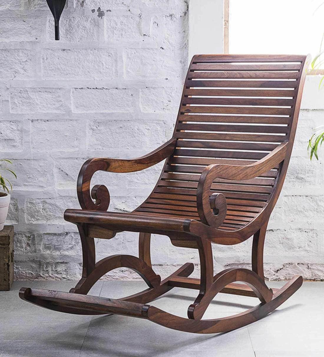 Buy Wellesley Solid Wood Rocking Chair In Provincial Teak Finish By
