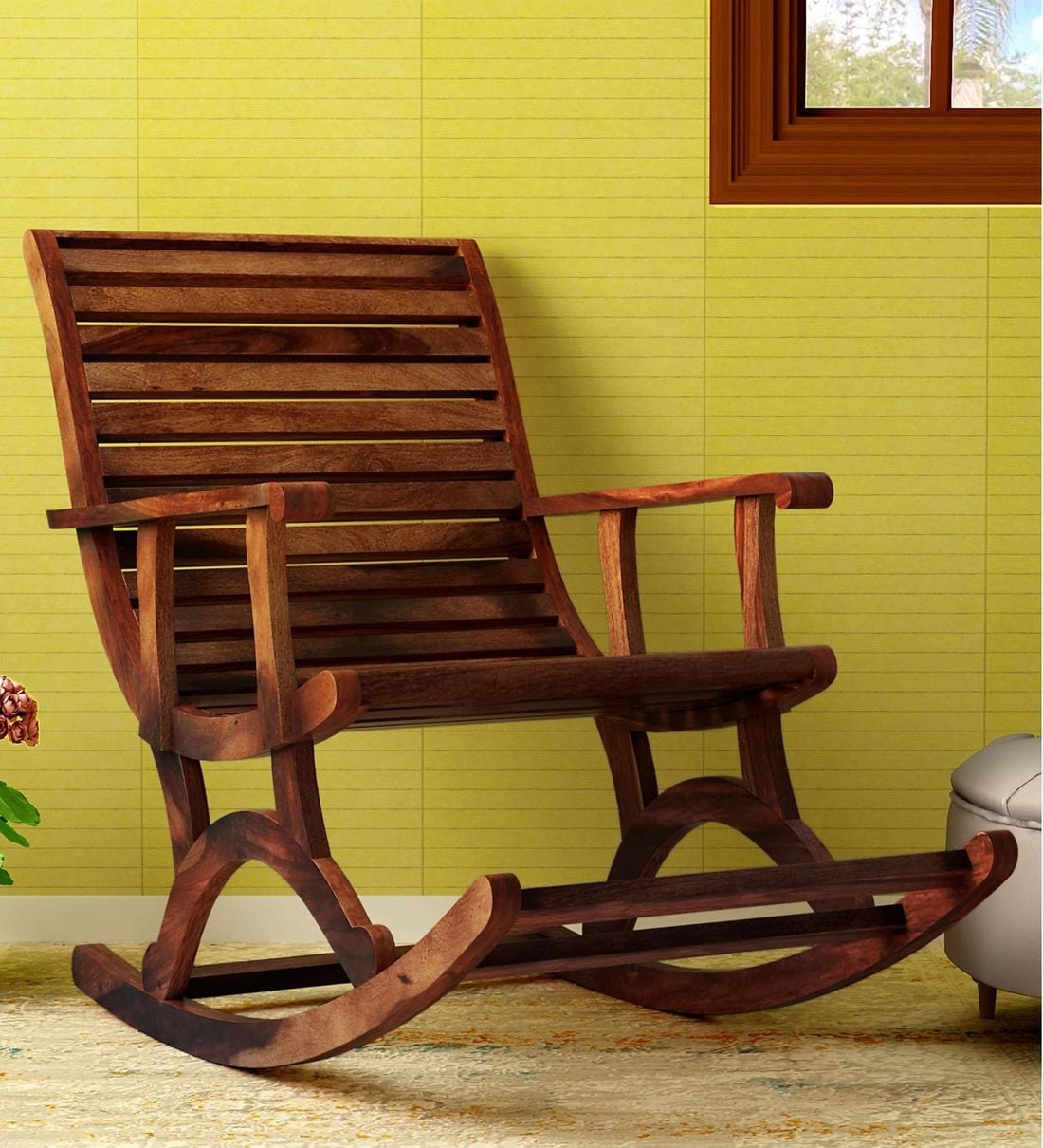 Buy Wellesley Solid Wood Rocking Chair In Provincial Teak Finish By