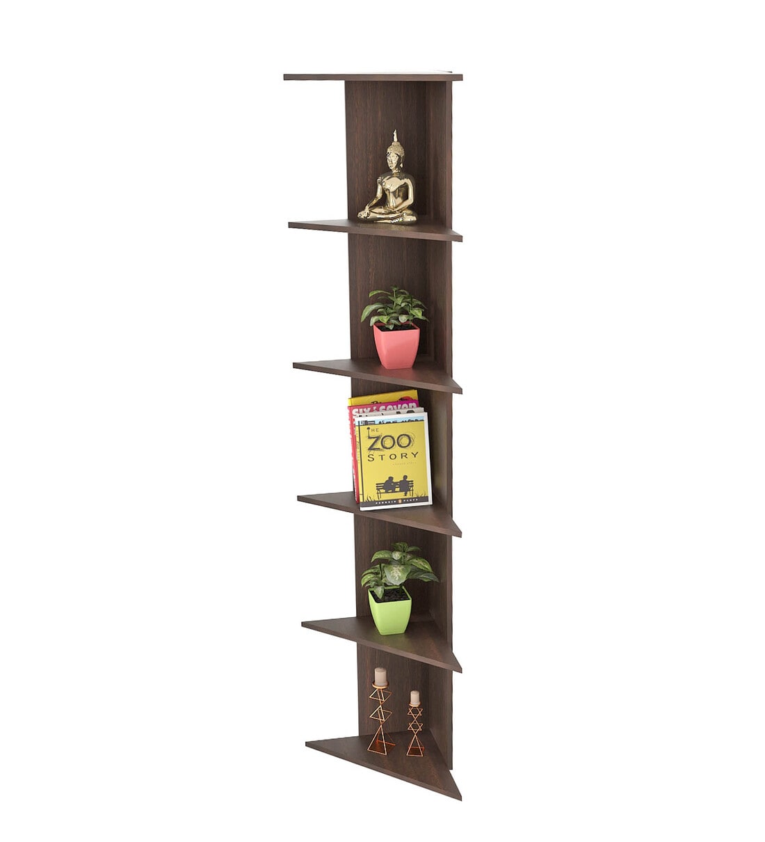 Buy Cadlic Wenge Engineered Wood Cornor Wall Shelf at 42% OFF by