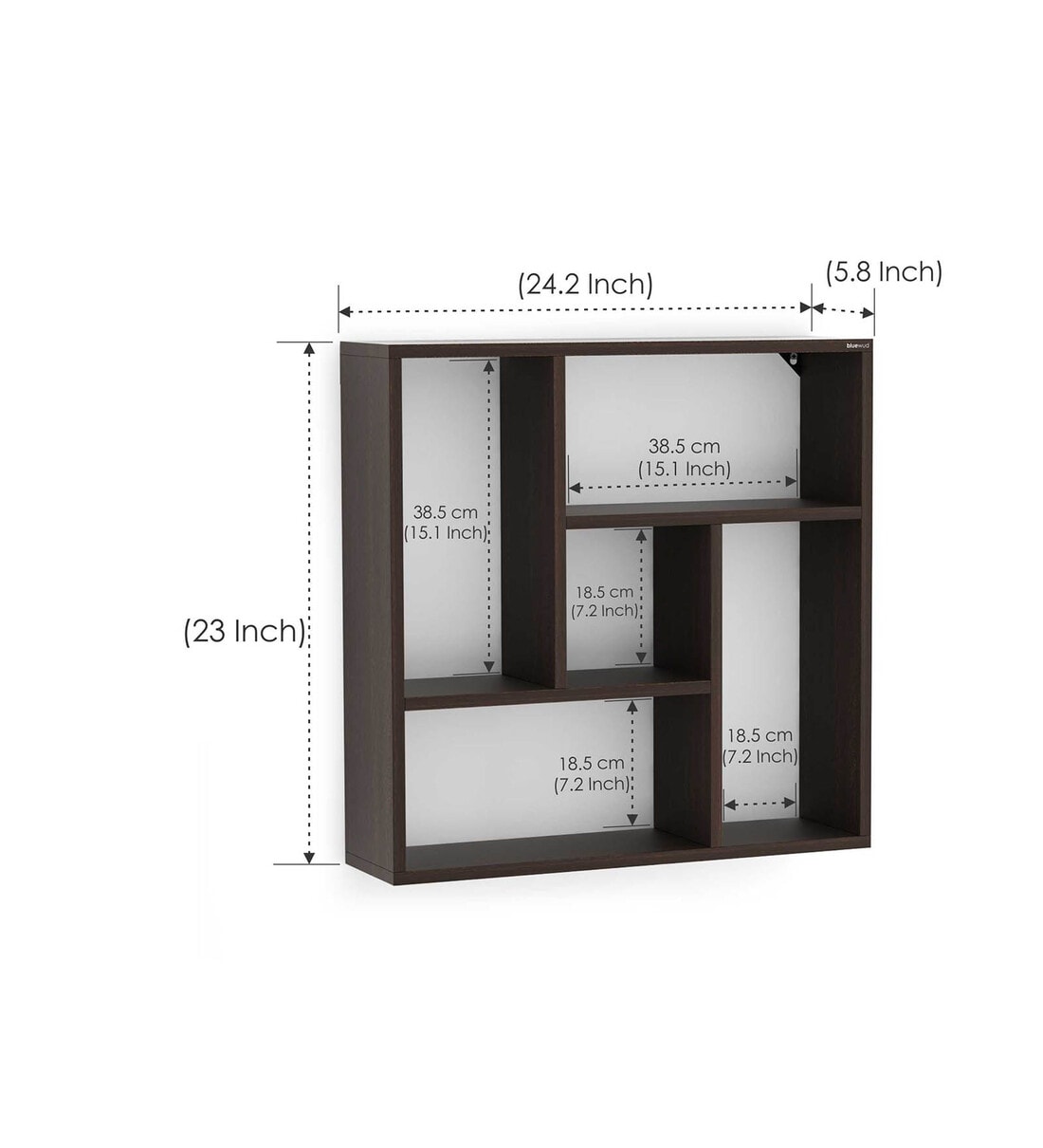 Buy Wenge Engineered Wood Javies Cubical Wall Shelf at 61% OFF by